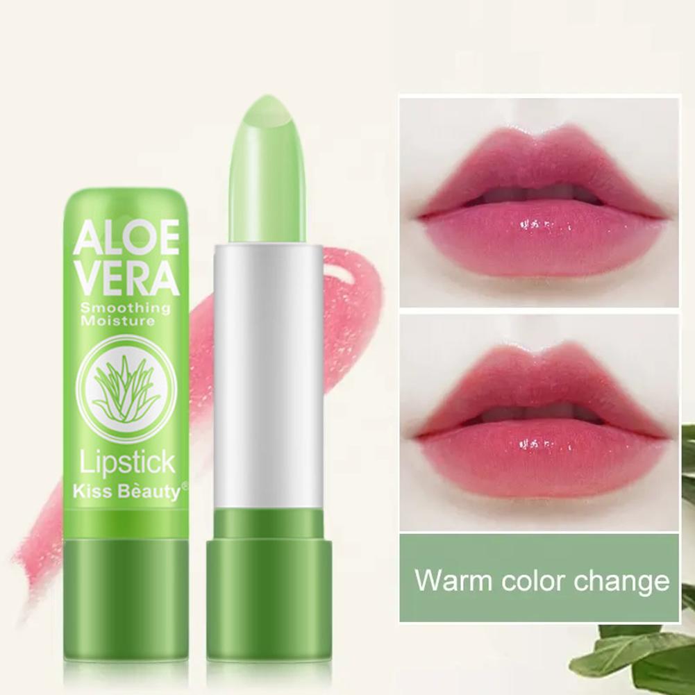 Lip Tint Korean - Koreanischer Aloe Vera Lippenstift mit Temperaturfarbwechsel,
