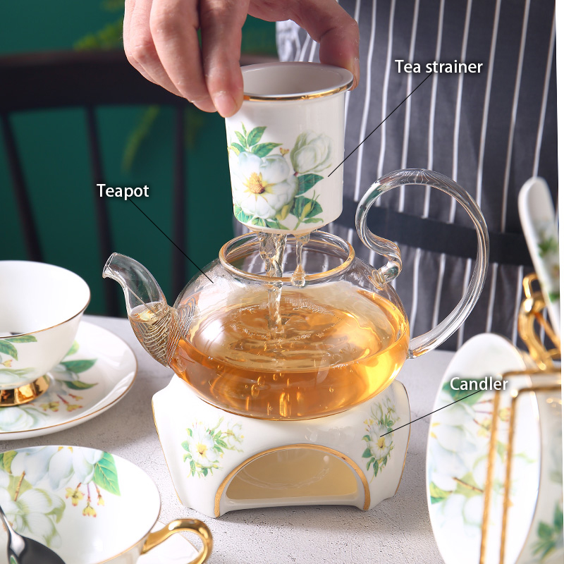 Camellia Bone China Tee-Set Br – Korean Tea Set Bewertung und Preis