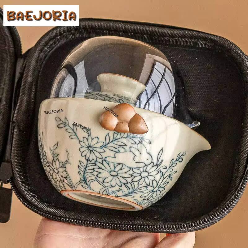 Niedliches Hasen-Sonnenblumen- – Korean Tea Set Bewertung und Preis